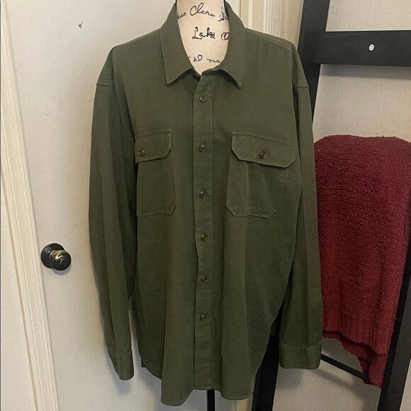 Filson Green Button Closure Pockets Long Sleeve Shirt Business Casual Work - Picture 1 of 8